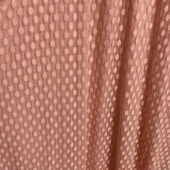 Nina Leonard Pink Sheer Mock Neck Dress Large Wedding Guest - Picture 4 of 8